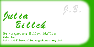 julia billek business card